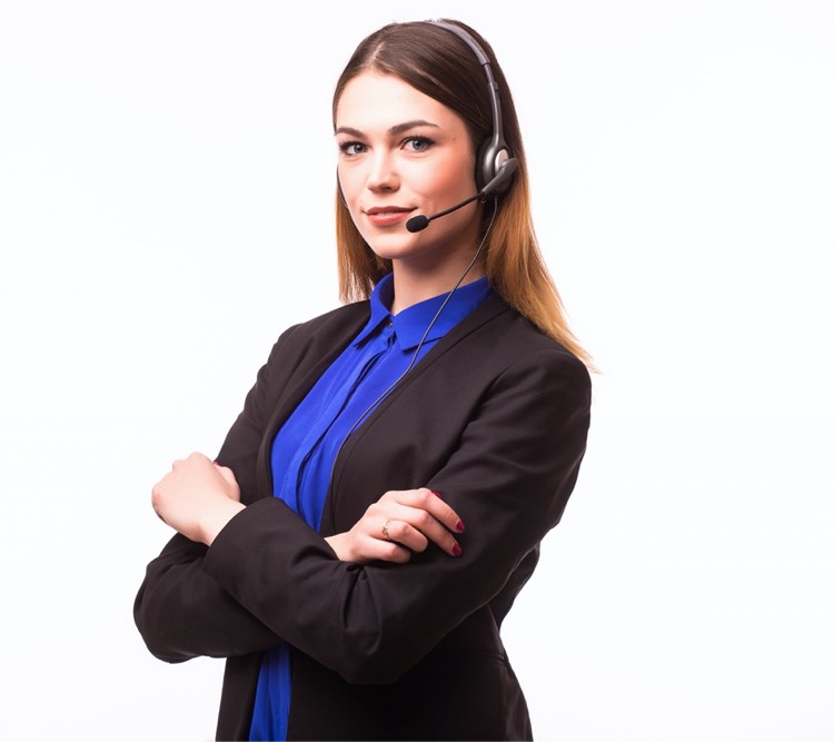 Support-Mitarbeiterin mit Headset